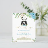Budget Boy Beer Blue Flower Baby shower Invitation (Staand voorkant)