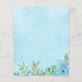 Budget Boy Beer Blue Flower Baby shower Invitation (Achterkant)