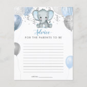 BUDGET Boy Elephant Advice New Parents Baby shower (Voorkant)