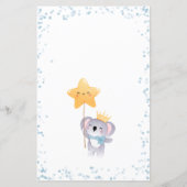 Budget Boy Koala Beer Blue Baby shower Bingo Kaart (Achterkant)