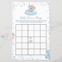 Budget Boy Koala Beer Blue Baby shower Bingo Kaart