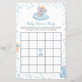 Budget Boy Koala Beer Blue Baby shower Bingo Kaart
