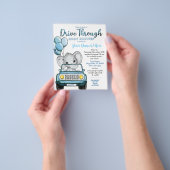 Budget Boy rijdt door Baby shower olifant auto Flyer (Hand)