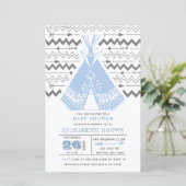 Budget Boy Tribal TeePee Baby Shower Uitnodigingen (Staand voorkant)