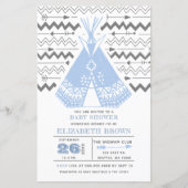 Budget Boy Tribal TeePee Baby Shower Uitnodigingen (Voorkant)
