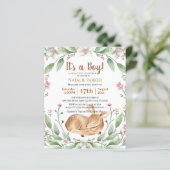 Budget BOY Woodland Deer Sage Floral Baby shower (Staand voorkant)