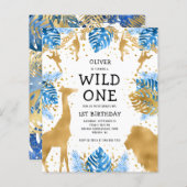 Budget Boys 1st Birthday Blue Safari (Voorkant / Achterkant)