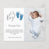 Budget Boy's Baby shower Foto Dank je kaart (Voorkant)