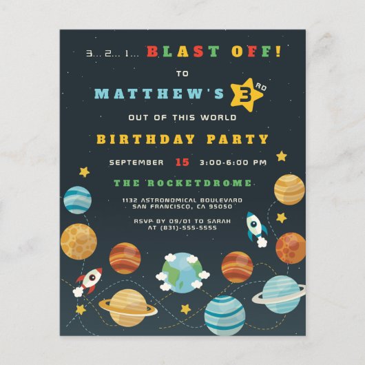 Budget boys Buitenspace Rocket Birthday Party (Voorkant)