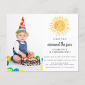 Budget Boy's Photo Sun Verjaardagsfeestje Uitnodig (Voorkant)