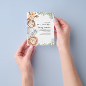 Budget Boys Safari Animals Baby shower Uitnodiging Flyer (Hand)