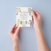 Budget Boys Safari Dieren Baby Shower Uitnodiging Flyer (Hand)