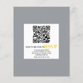 BUDGET Branch, bloemen QR code bruiloft uitnodigin (Achterkant)