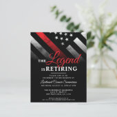 Budget Brandweer Pensioen Party Uitnodiging (Staand voorkant)