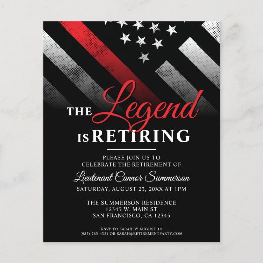 Budget Brandweer Pensioen Party Uitnodiging (Voorkant)