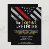 Budget Brandweer Pensioen Party Uitnodiging (Voorkant / Achterkant)