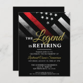 Budget Brandweer Pensioen Party Uitnodiging (Voorkant / Achterkant)