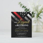 Budget Brandweer Pensioen Party Uitnodiging (Staand voorkant)