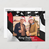 Budget brandweerman kerstmis met rode lijn vlag (Voorkant / Achterkant)