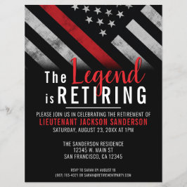 Budget Brandweerman Pensioen Thin Red Line Feest Flyer