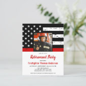 Budget brandweerman Thin Red Line Foto Retirement (Staand voorkant)