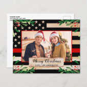 Budget brandweerman Thin Red Line Vlag Kerstmis (Voorkant / Achterkant)