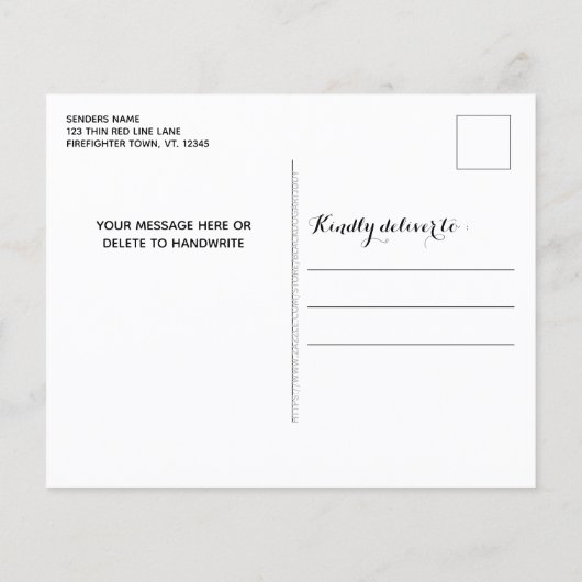 Budget brandweerman Thin Red Line Vlag Kerstmis (Achterkant)