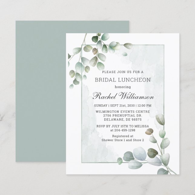 Budget Bridal Luncheon Eucalyptus Greenery (Voorkant / Achterkant)