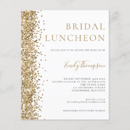 Budget Bridal Luncheon Gold Glitter Uitnodiging