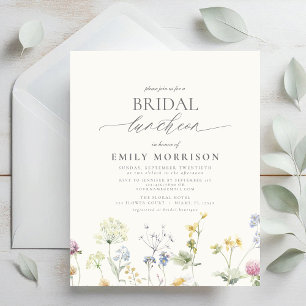 Budget Bridal Luncheon Wildflower Uitnodiging Flyer
