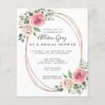 Budget Bridal Shower Invitation Flyer<br><div class="desc">Alle aspecten van dit ontwerp kunnen worden uitgegeven (doopvont,  tekstgrootte,  of bloemaccenten bewogen/verwijderd) om uw behoeften te passen. Neem contact met me op als je hulp nodig hebt bij dit ontwerp.</div>