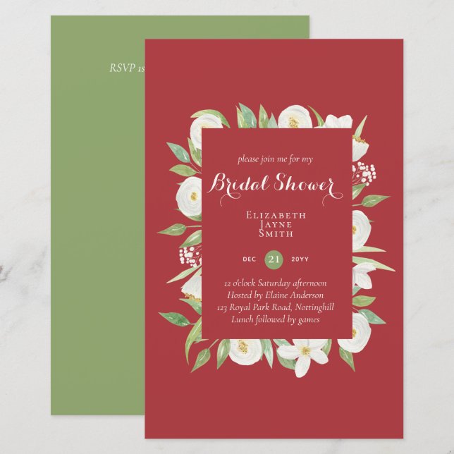 BUDGET Bridal Shower Invitations Custom Colors (Voorkant / Achterkant)