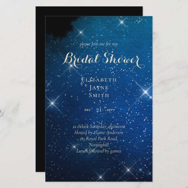 BUDGET Bridal Shower Invitations Custom Colors (Voorkant / Achterkant)
