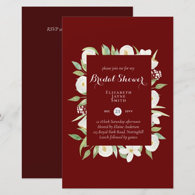 BUDGET Bridal Shower Invitations Custom Colors (Voorkant / Achterkant)