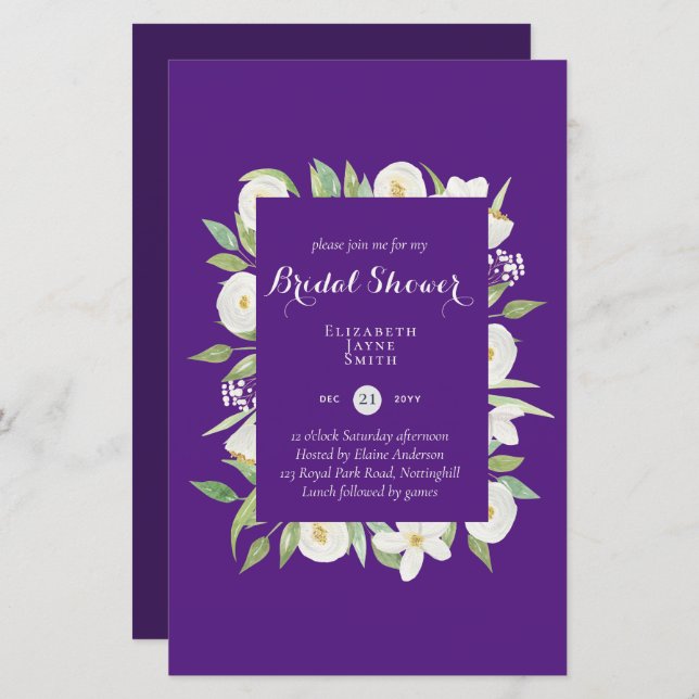 BUDGET Bridal Shower Invitations Custom Colors (Voorkant / Achterkant)