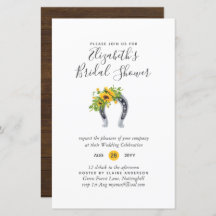 BUDGET Bridal Shower Invitations Custom Colors