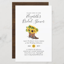 BUDGET Bridal Shower Invitations Custom Colors