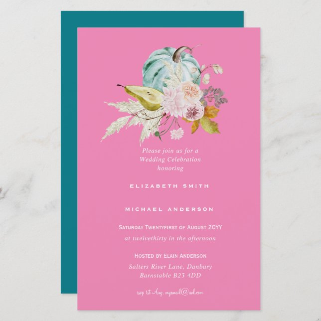 BUDGET Bridal Shower Invitations Custom Colors (Voorkant / Achterkant)