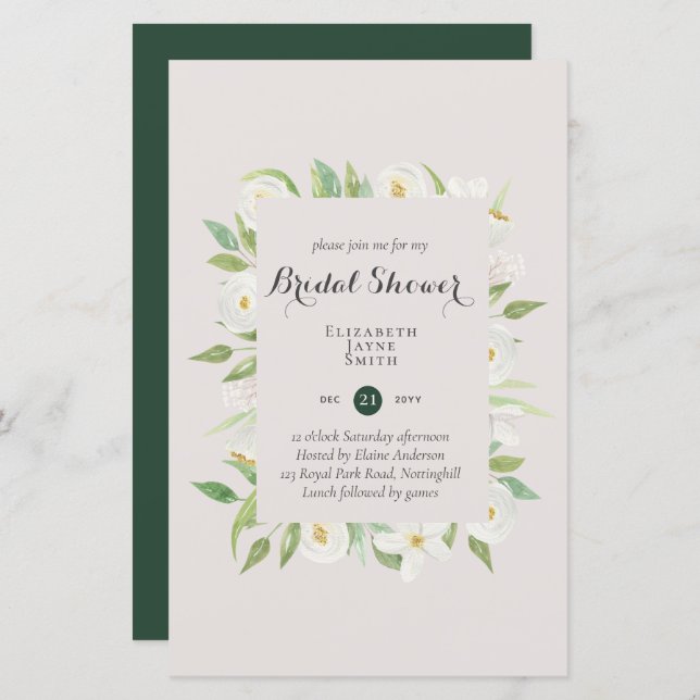 BUDGET Bridal Shower Invitations Custom Colors (Voorkant / Achterkant)