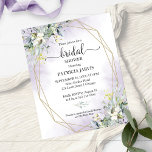 Budget Bridal Shower Invitations Greenery<br><div class="desc">Fijne paarse groenery bouquet,  botanisch-thematisch betaalbaar vrijgezellenfeest met uitnodigingen van 4, 5 x 5, 6 inch. OPMERKING: de enveloppen zijn NIET meegerekend; er kunnen afzonderlijke A7-enveloppen worden aangeschaft.</div>