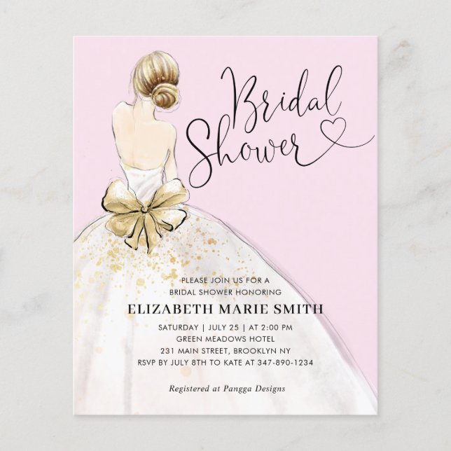 Budget Bride Gown Pink Bridal Shower (Voorkant)