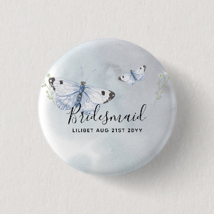 BUDGET Bridesmaid Bridal Party Gifts BUTTERFLIES Ronde Button 3,2 Cm