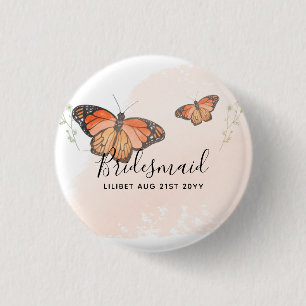 BUDGET Bridesmaid Bridal Party Gifts BUTTERFLIES Ronde Button 3,2 Cm