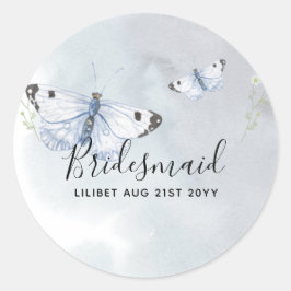 BUDGET Bridesmaid Bridal Party Gifts BUTTERFLIES Ronde Sticker