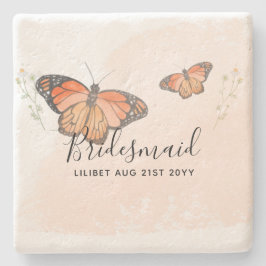 BUDGET Bridesmaid Bridal Party Gifts BUTTERFLIES Stenen Onderzetter