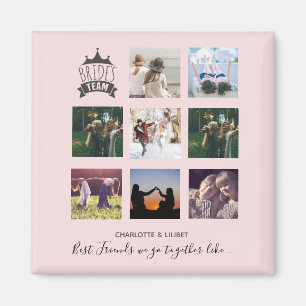 BUDGET Bridesmaid Gifts PHOTO COLLAGE Quottes BFF Magneet