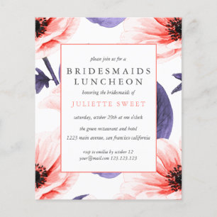 BUDGET Bridesmaids Luncheon Blush paarse florale
