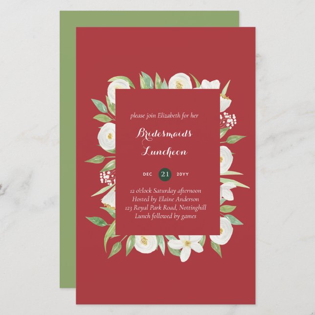 BUDGET Bridesmaids Luncheon Brunch Lunch Floral (Voorkant / Achterkant)