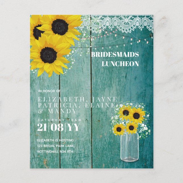 BUDGET Bridesmaids Luncheon Brunch Lunch Floral (Voorkant)