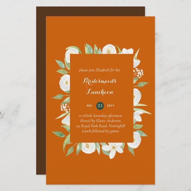 BUDGET Bridesmaids Luncheon Brunch Lunch Floral (Voorkant / Achterkant)